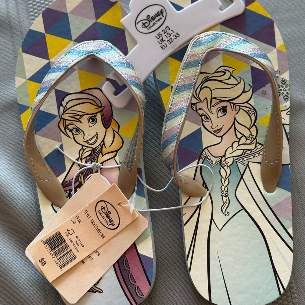 Disney Frozen Flip Flops kids size 2/3
